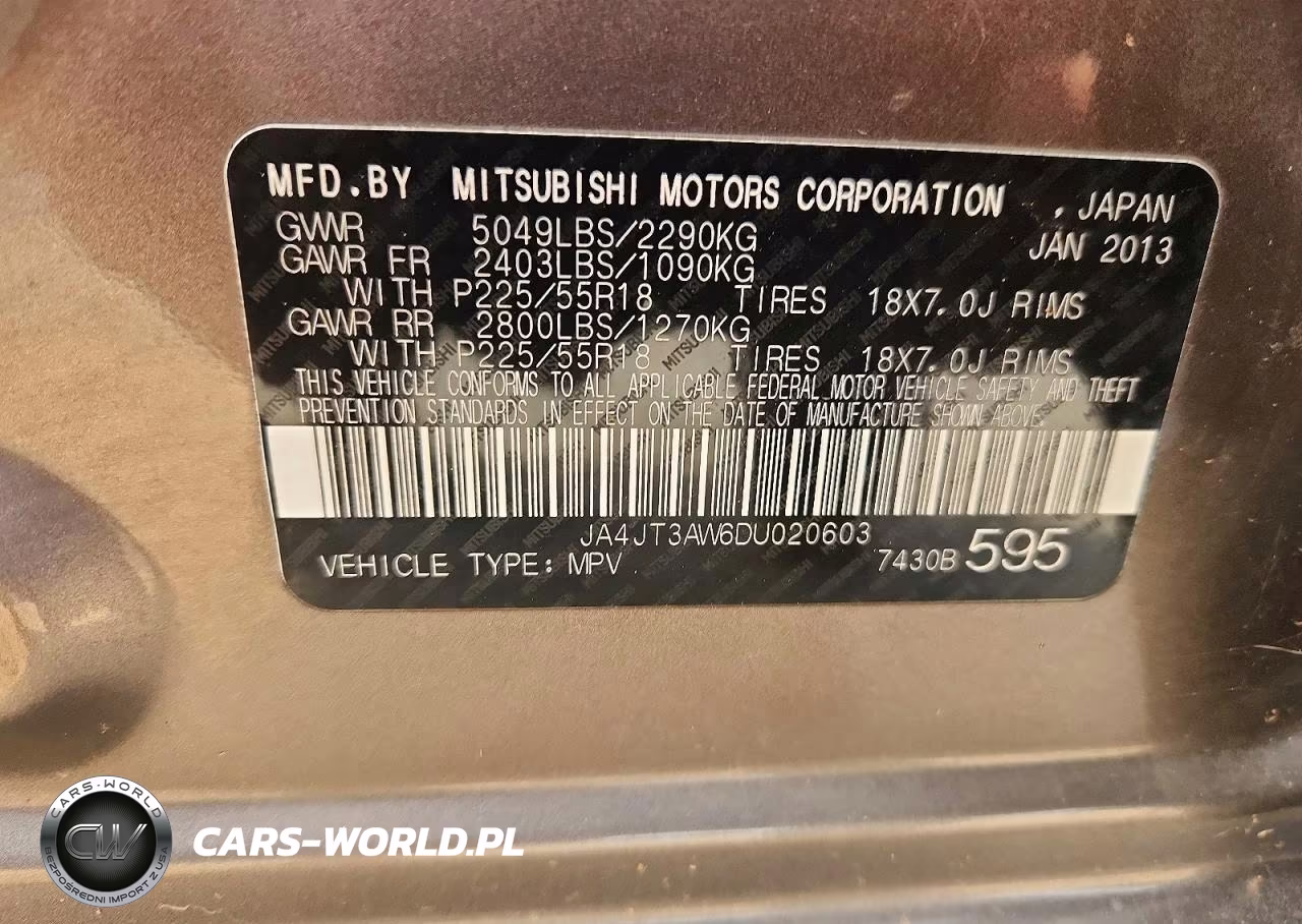 2013 Mitsubishi Outlander Se VIN:JA4JT3AW6DU020603 - 13