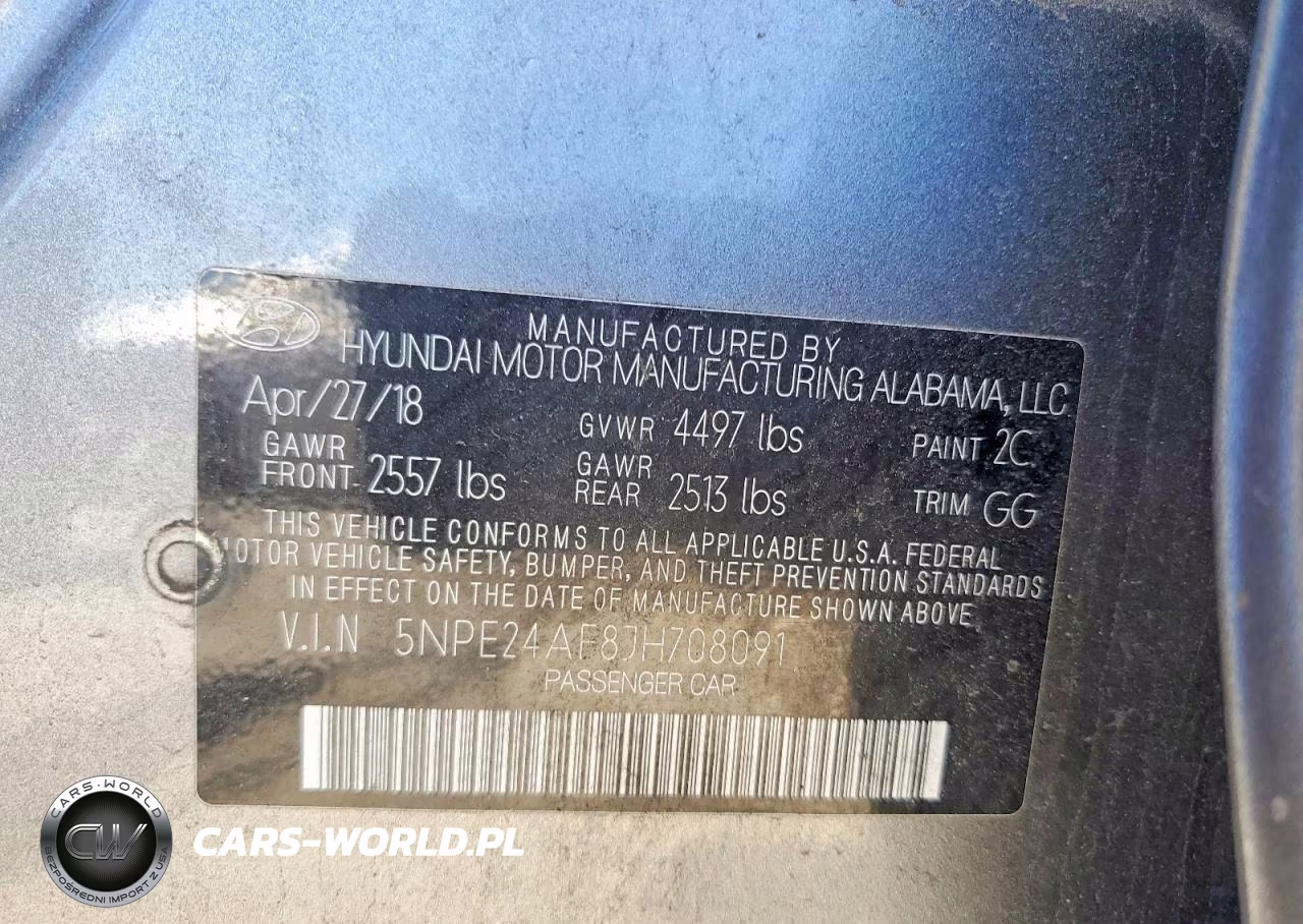 2018 Hyundai Sonata Se VIN:5NPE24AF8JH708091 - 12