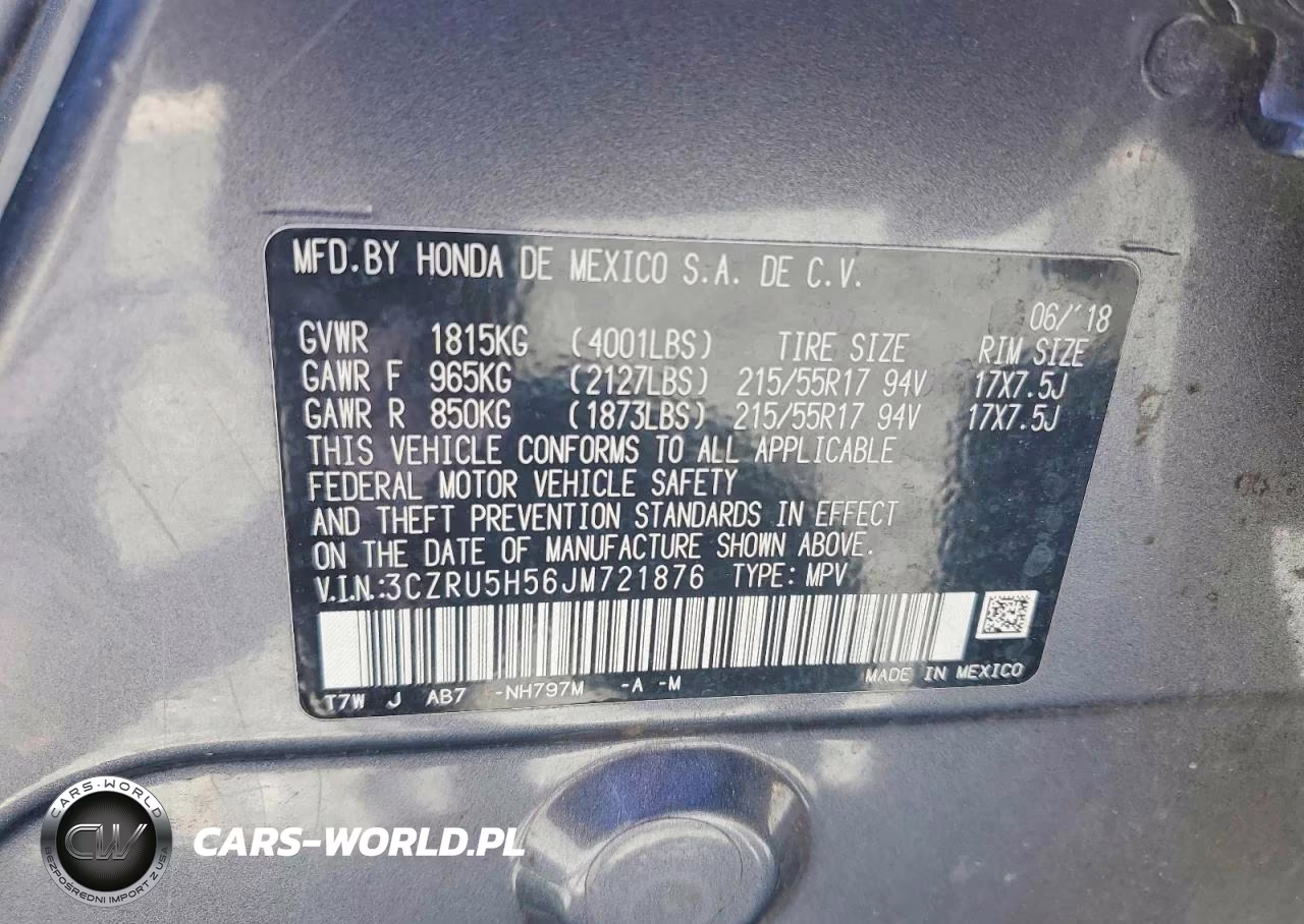 2018 Honda Hr-V Ex VIN:3CZRU5H56JM721876 - 12