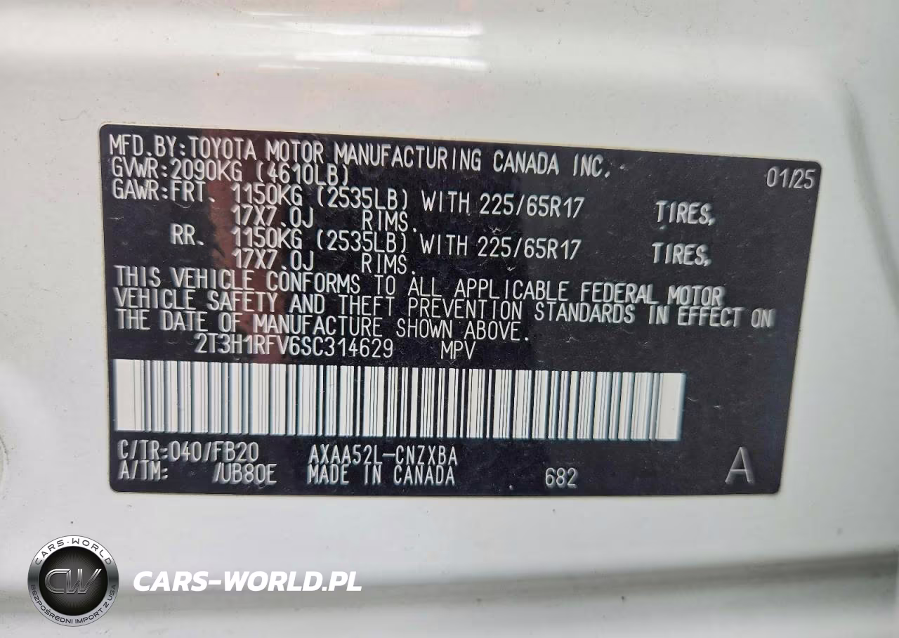 2025 Toyota Rav4 Le VIN:2T3H1RFV6SC314629 - 14