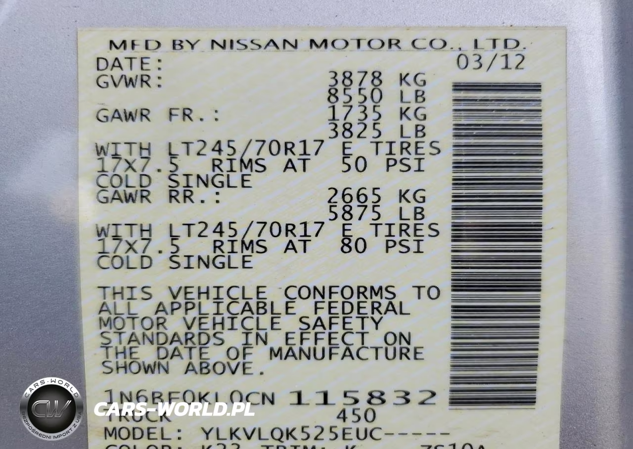 2012 Nissan Nv 1500 S VIN:1N6BF0KL0CN115832 - 13