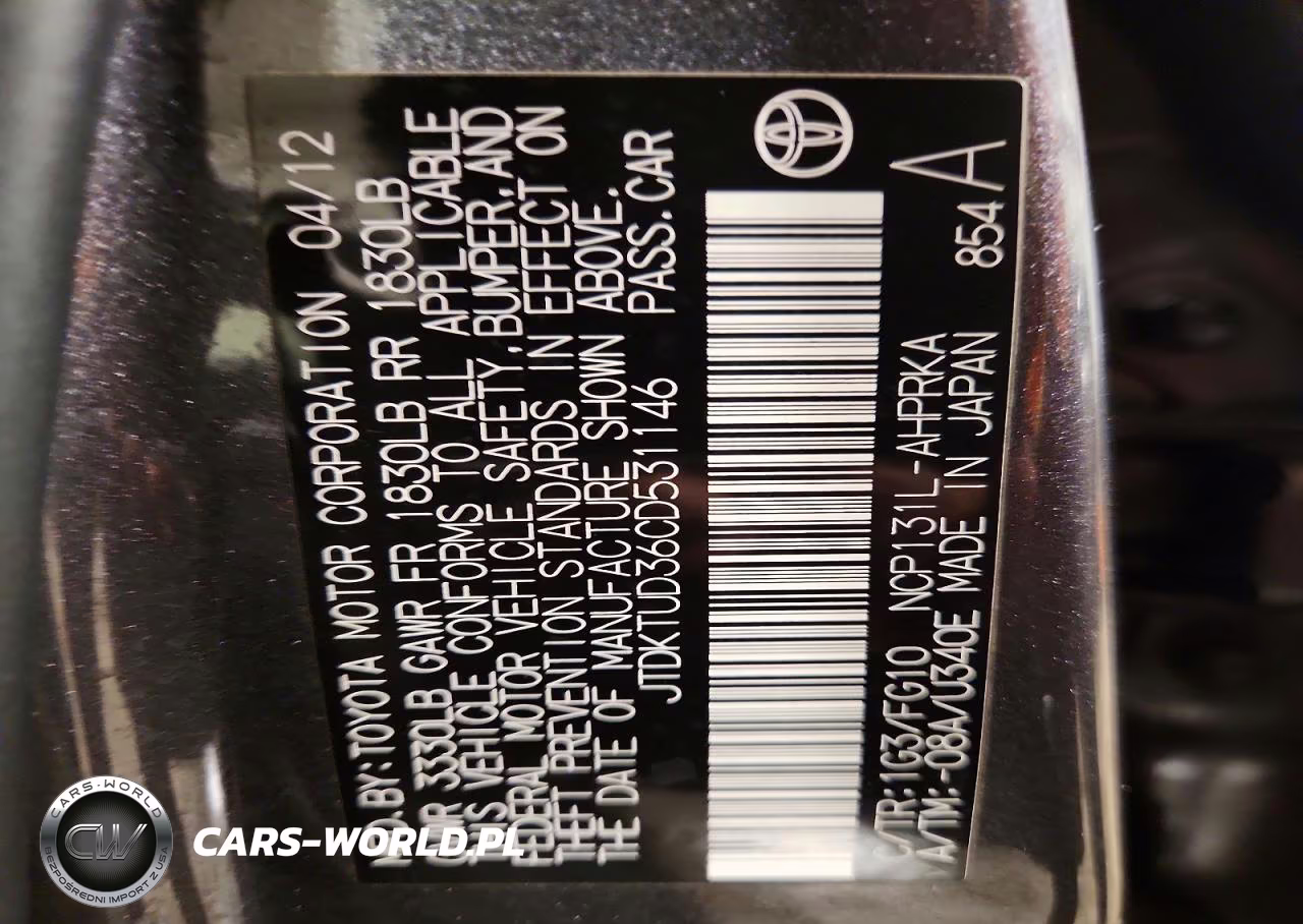 2012 Toyota Yaris 5-Door Le VIN:JTDKTUD36CD531146 - 12