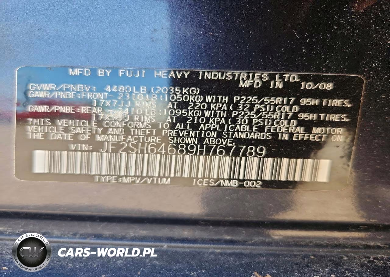 2009 Subaru Forester 2.5X Limited VIN:JF2SH64689H767789 - 13
