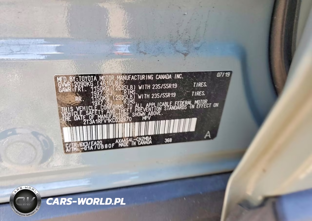 2019 Toyota Rav4 Xle Premium VIN:2T3A1RFV1KC032870 - 13