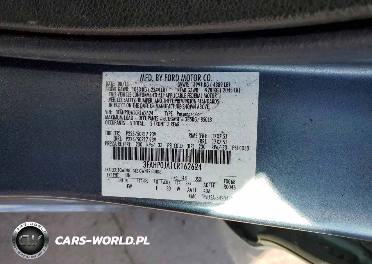 2012 Ford Fusion Sel VIN:3FAHP0JA1CR162624 - 12