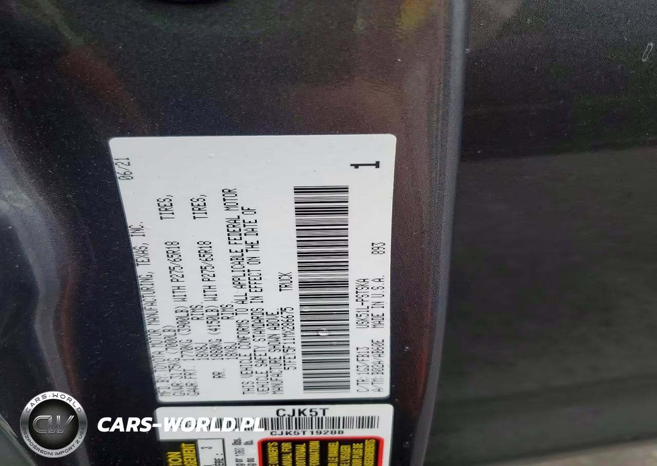 2021 Toyota Tundra Crewmax Sr5 VIN:5TFEY5F11MX286675 - 12