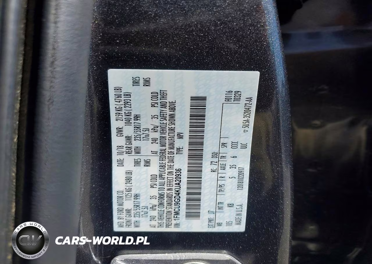 2019 Ford Escape Se VIN:1FMCU9GD4KUA20936 - 13
