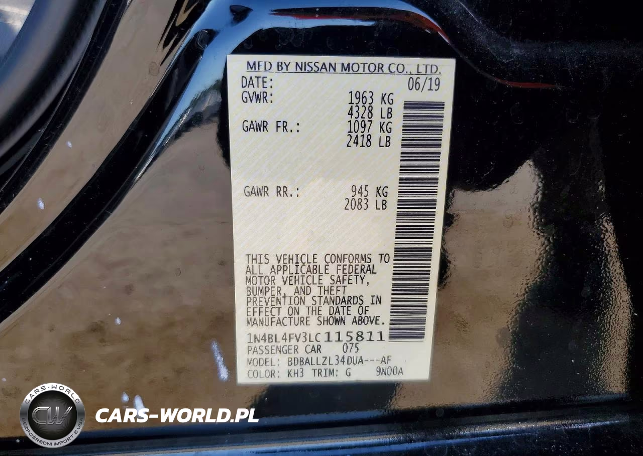 2020 Nissan Altima Platinum VIN:1N4BL4FV3LC115811 - 12