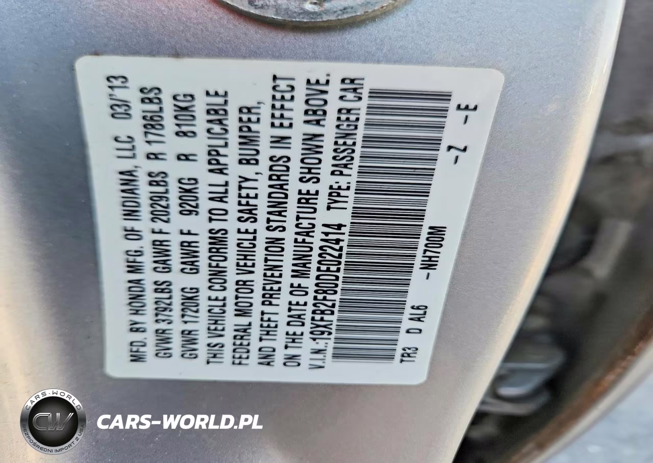 2013 Honda Civic Ex VIN:19XFB2F80DE022414 - 12