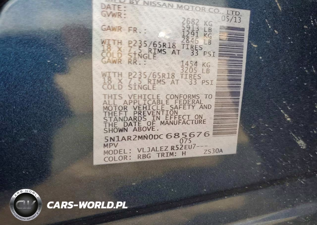 2013 Nissan Pathfinder S VIN:5N1AR2MN0DC685676 - 12