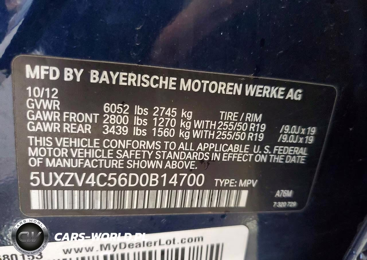 2013 BMW X5 xDrive35I VIN:5UXZV4C56D0B14700 - 13