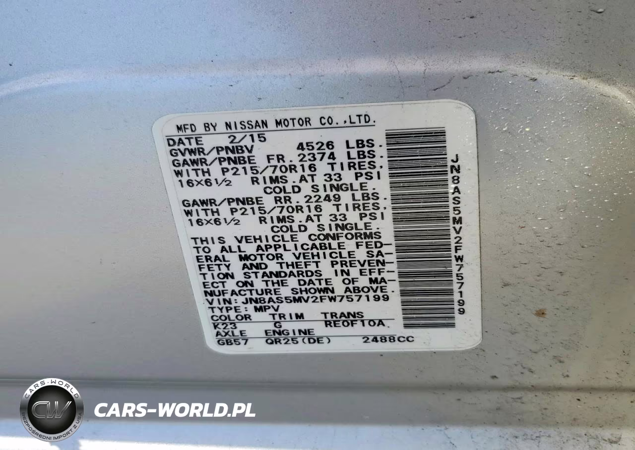 2015 Nissan Rogue Select S VIN:JN8AS5MV2FW757199 - 13