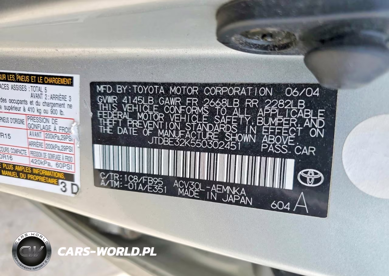 2005 Toyota Camry Standard VIN:JTDBE32K550302451 - 12