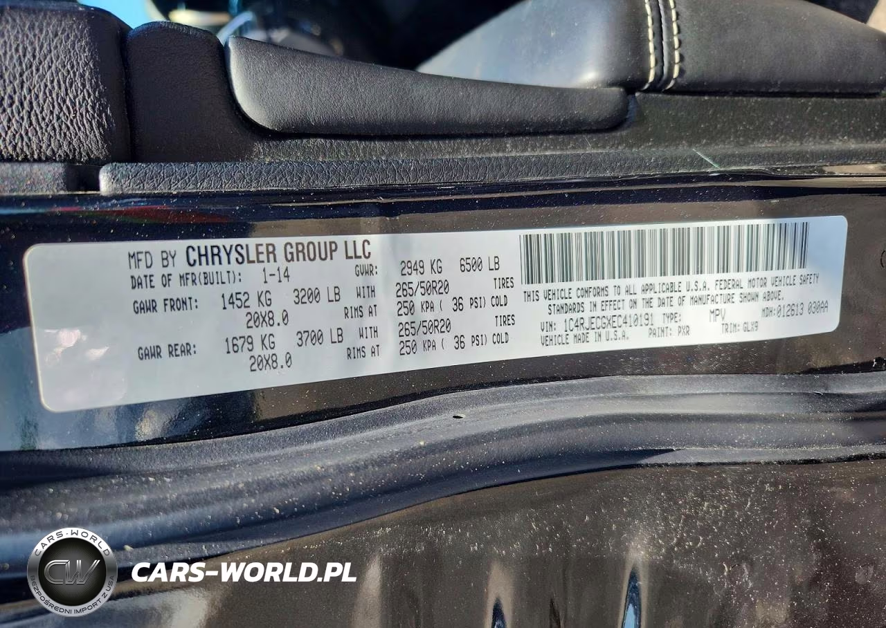 2014 Jeep Grand Cherokee Overland VIN:1C4RJECGXEC410191 - 13