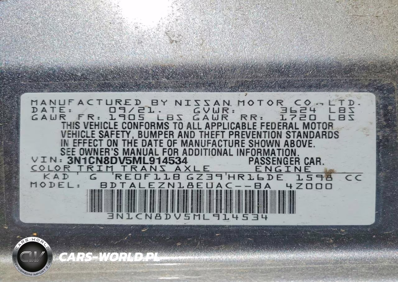 2021 Nissan Versa S VIN:3N1CN8DV5ML914534 - 13