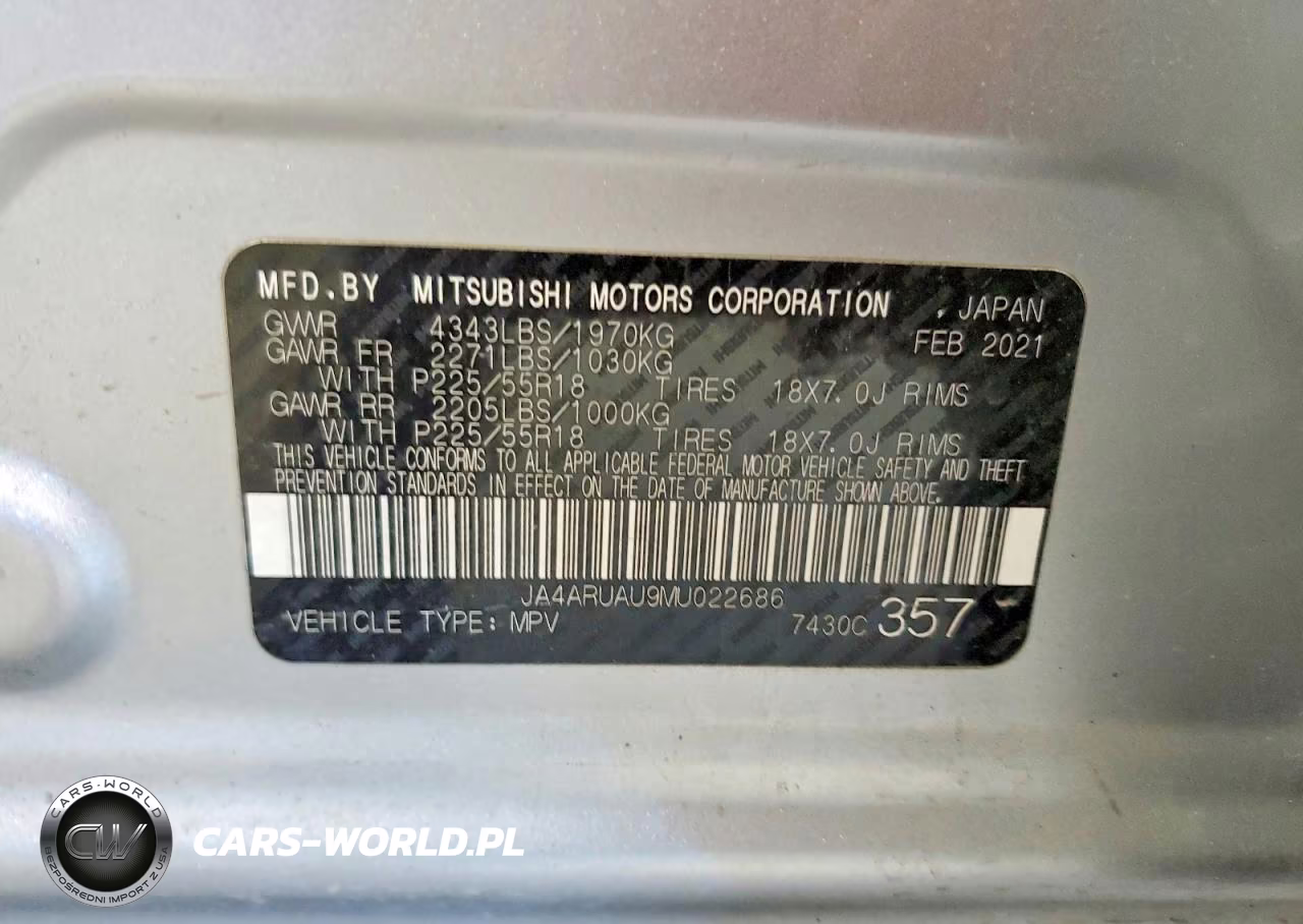2021 Mitsubishi Outlander Sport Es VIN:JA4ARUAU9MU022686 - 13