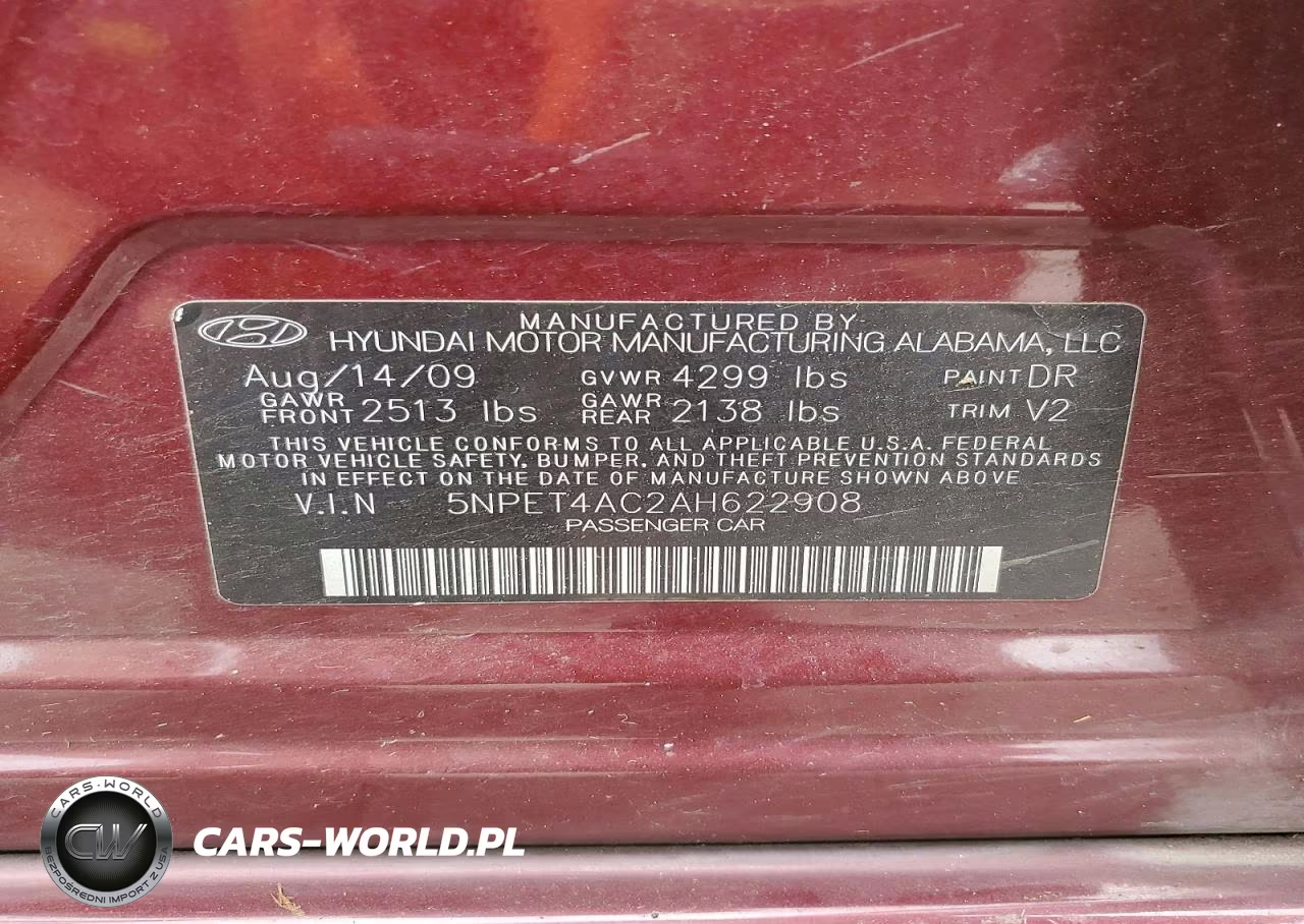 2010 Hyundai Sonata Gls VIN:5NPET4AC2AH622908 - 13