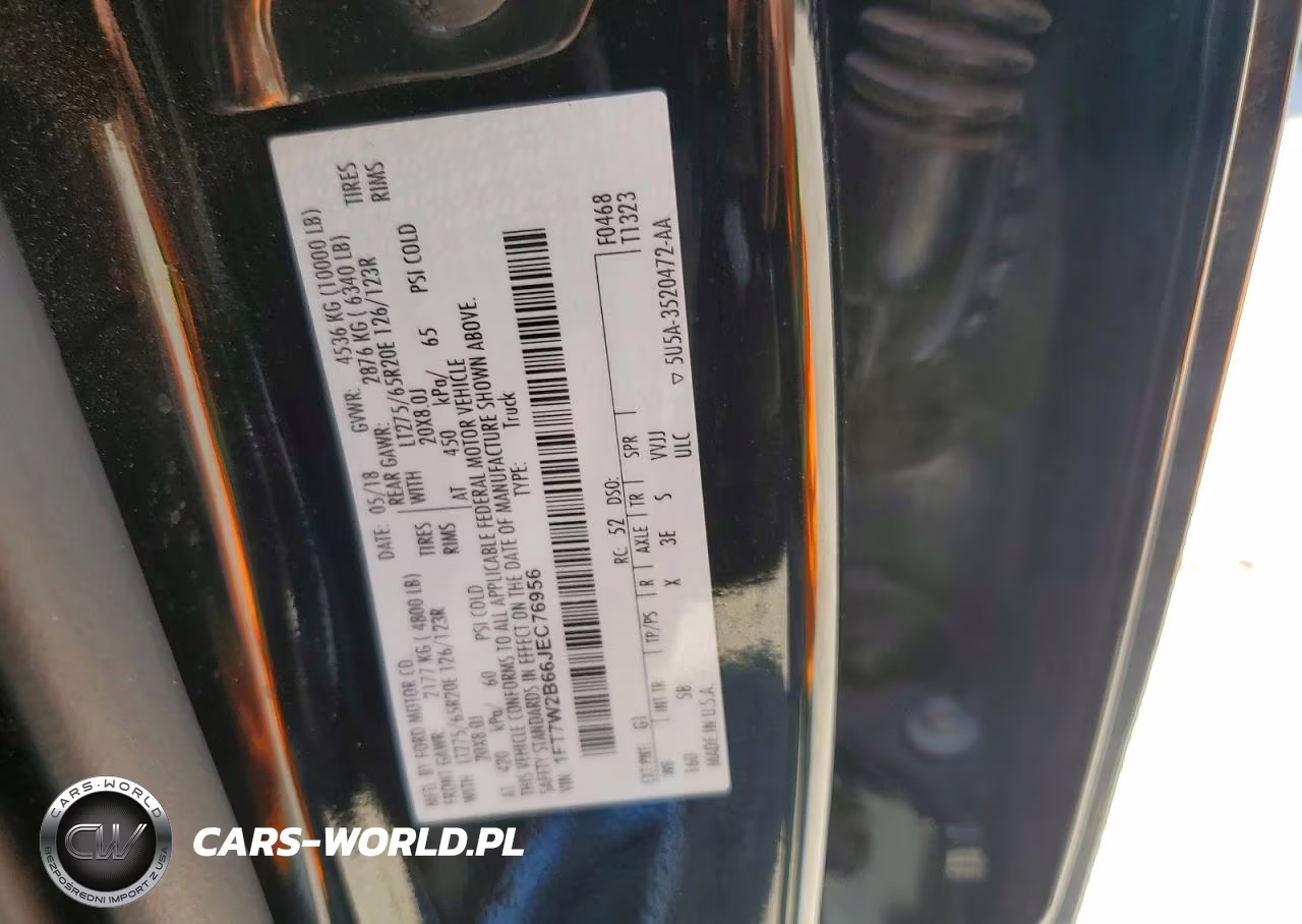 2018 Ford F250 Super Duty VIN:1FT7W2B66JEC76956 - 12