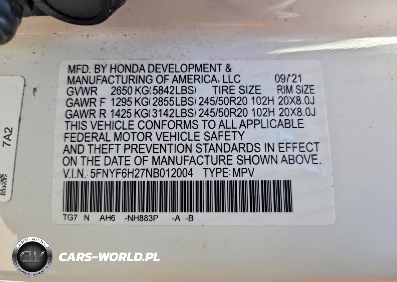 2022 Honda Pilot Se VIN:5FNYF6H27NB012004 - 13