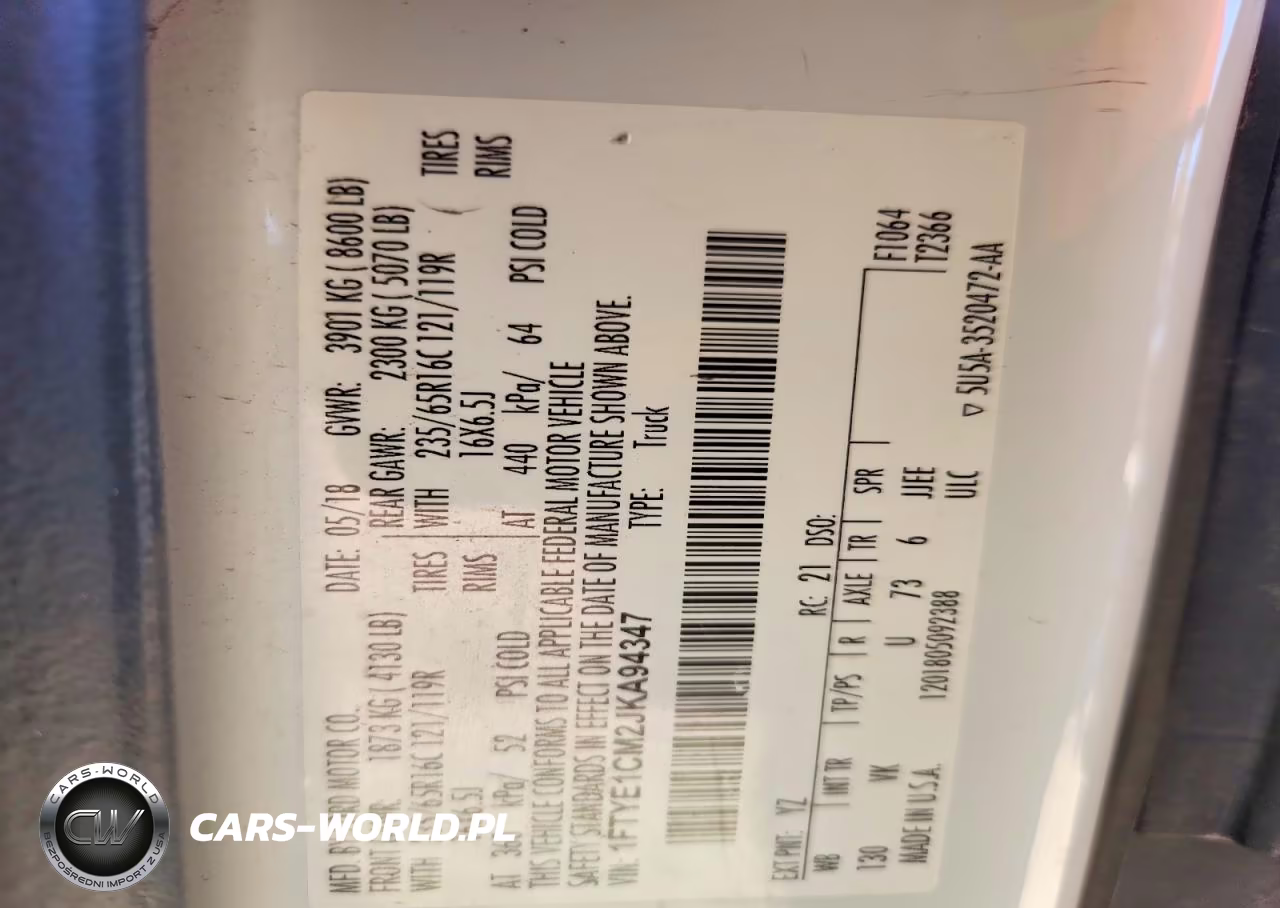 2018 Ford Transit T-150 VIN:1FTYE1CM2JKA94347 - 13