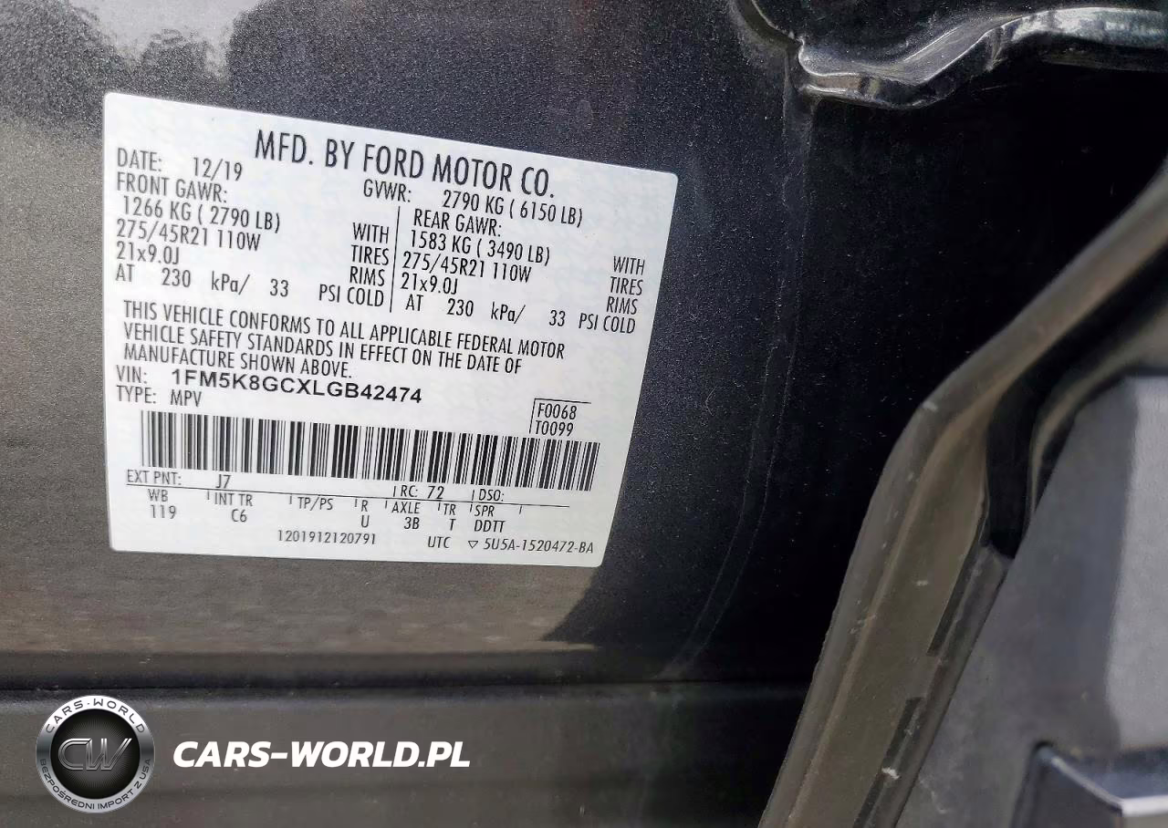 2020 Ford Explorer St VIN:1FM5K8GCXLGB42474 - 13