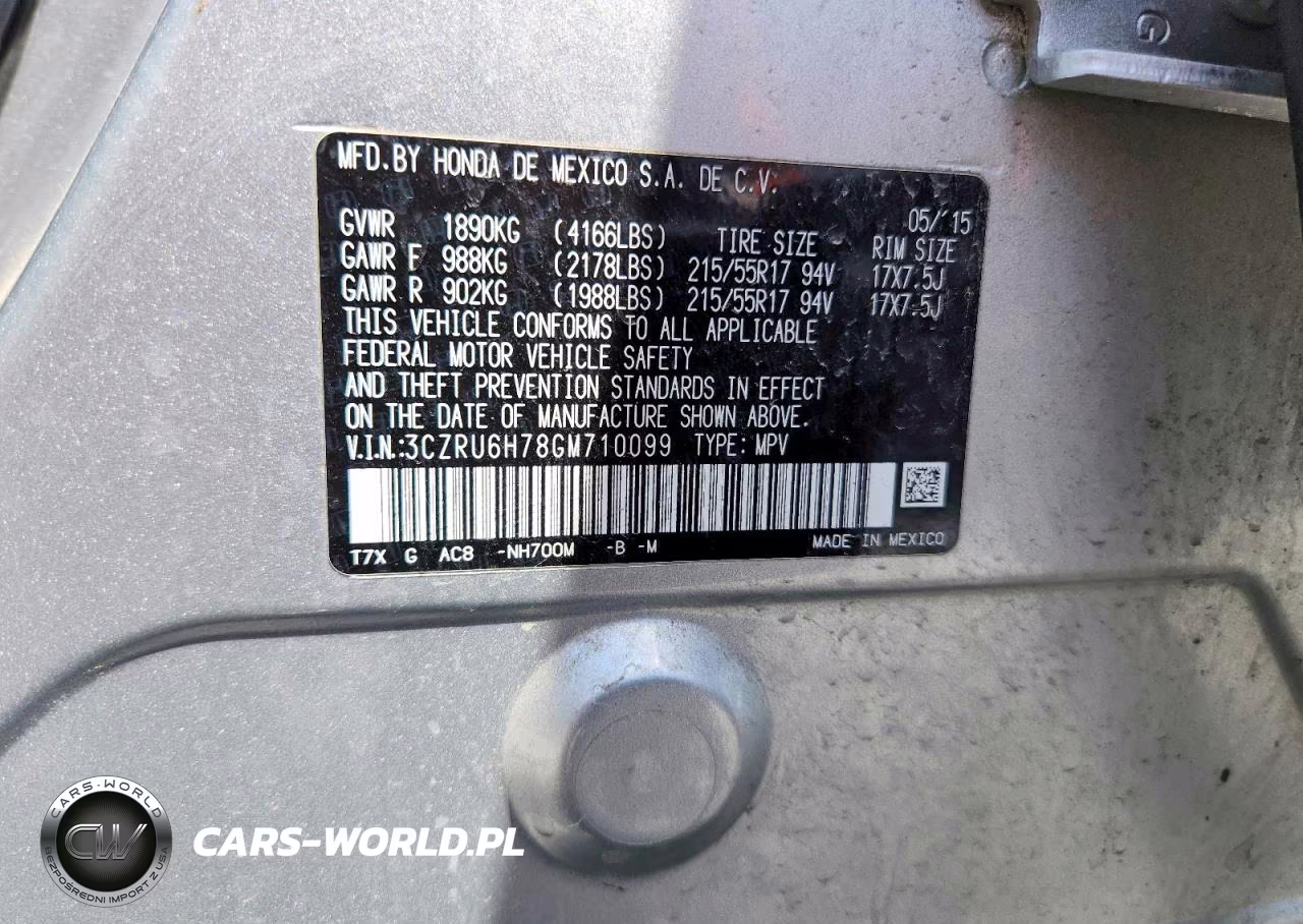 2016 Honda Hr-V Exl VIN:3CZRU6H78GM710099 - 13