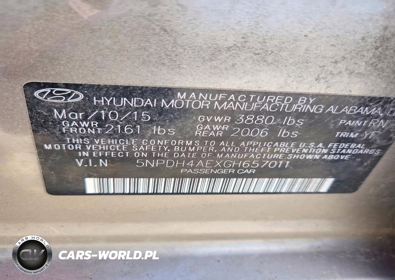 2016 Hyundai Elantra Limited VIN:5NPDH4AEXGH657011 - 12