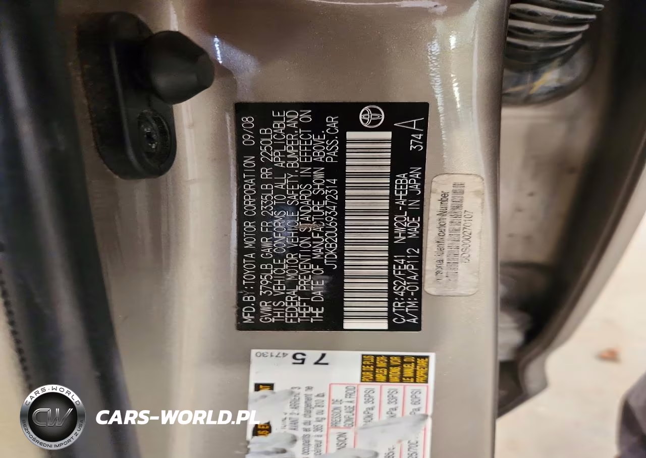 2009 Toyota Prius Base VIN:JTDKB20U693472314 - 12