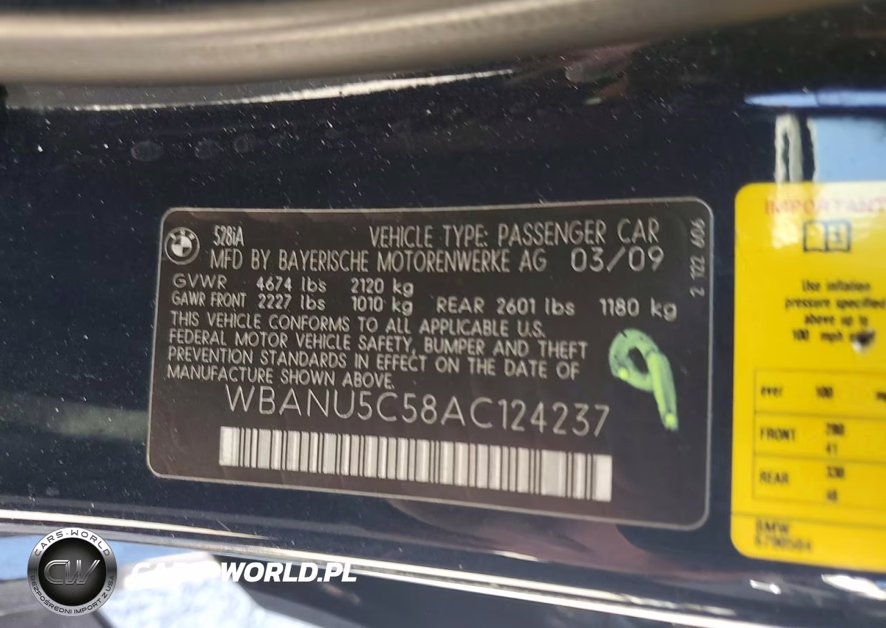 2010 BMW 528 I VIN:WBANU5C58AC124237 - 12