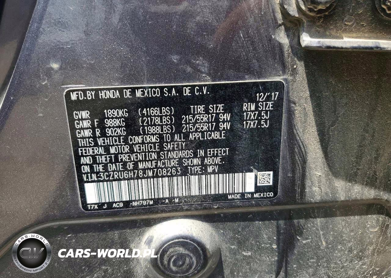 2018 Honda Hr-V Exl VIN:3CZRU6H78JM708263 - 13