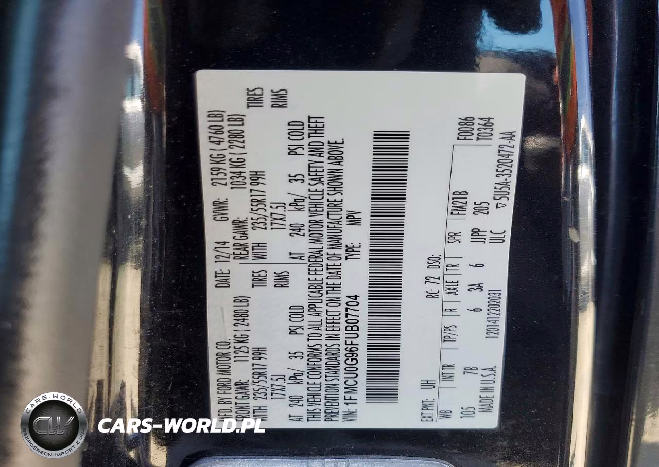 2015 Ford Escape Se VIN:1FMCU0G96FUB07704 - 13