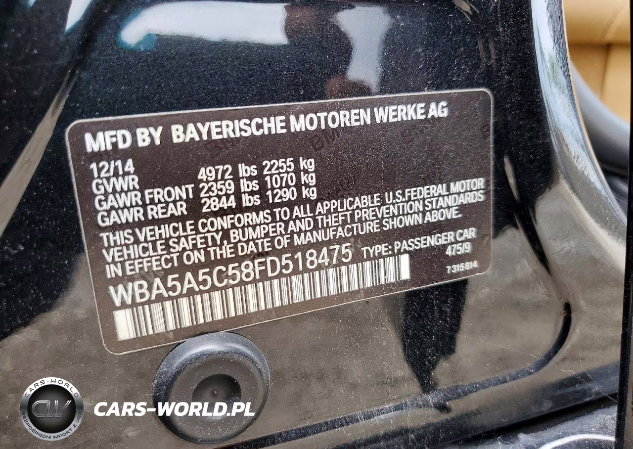 2015 BMW 528I VIN:WBA5A5C58FD518475 - 13