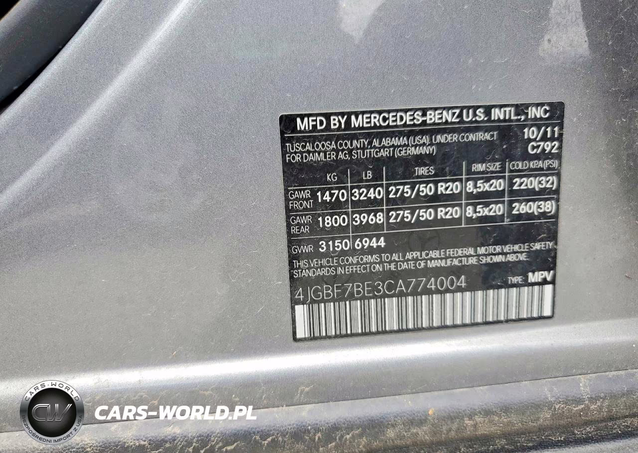 2012 Mercedes-Benz Gl 450 4Matic VIN:4JGBF7BE3CA774004 - 13