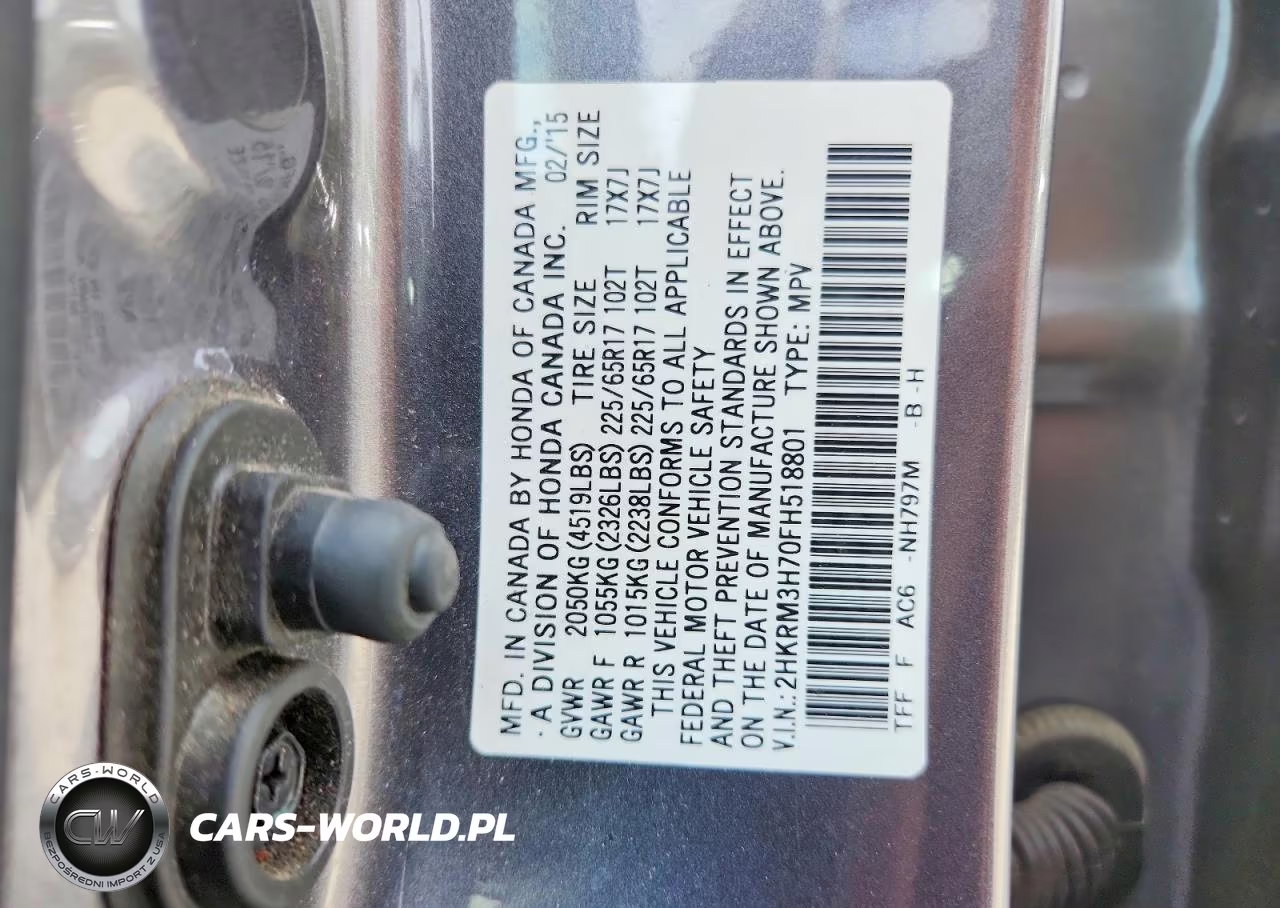 2015 Honda Cr-V Exl VIN:2HKRM3H70FH518801 - 14