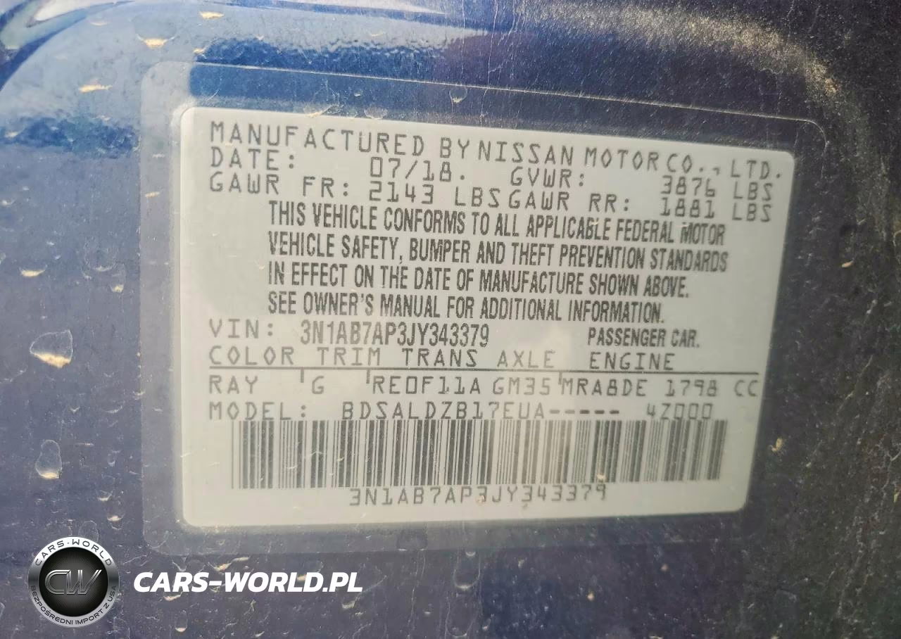2018 Nissan Sentra Sv VIN:3N1AB7AP3JY343379 - 13