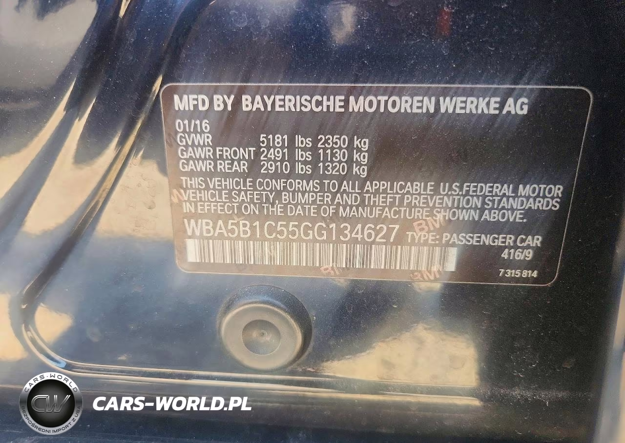 2016 BMW 535 I VIN:WBA5B1C55GG134627 - 12