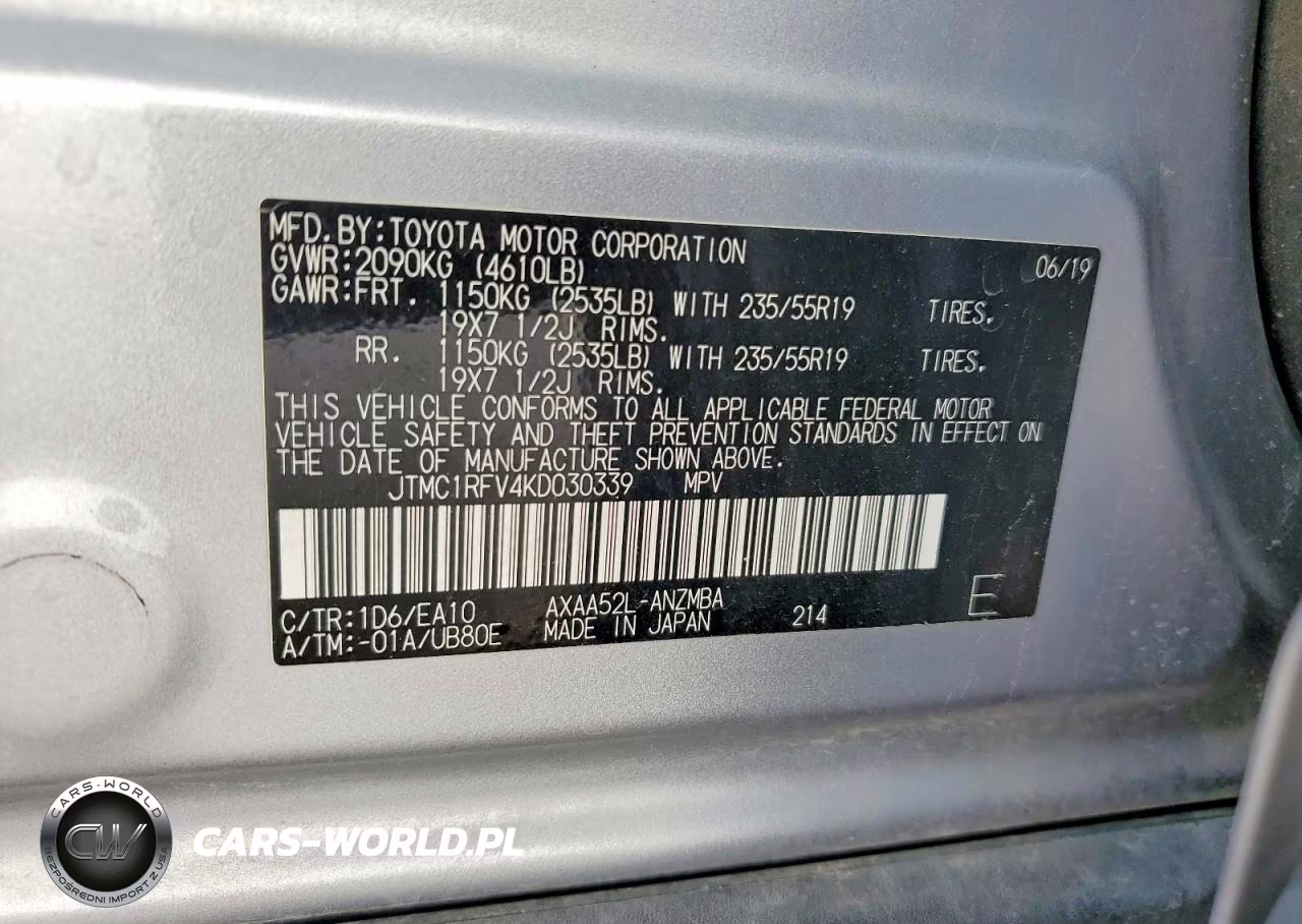 2019 Toyota Rav4 Xle Premium VIN:JTMC1RFV4KD030339 - 13