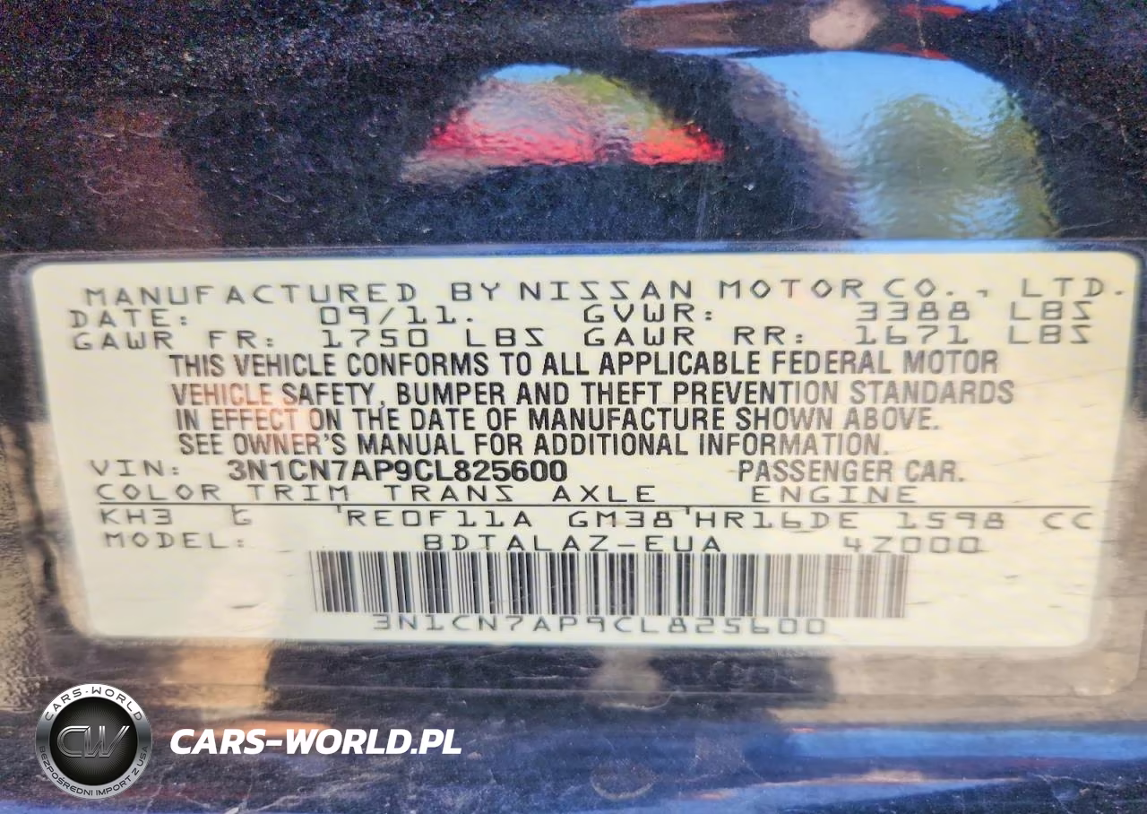 2012 Nissan Versa 1.6 S VIN:3N1CN7AP9CL825600 - 13