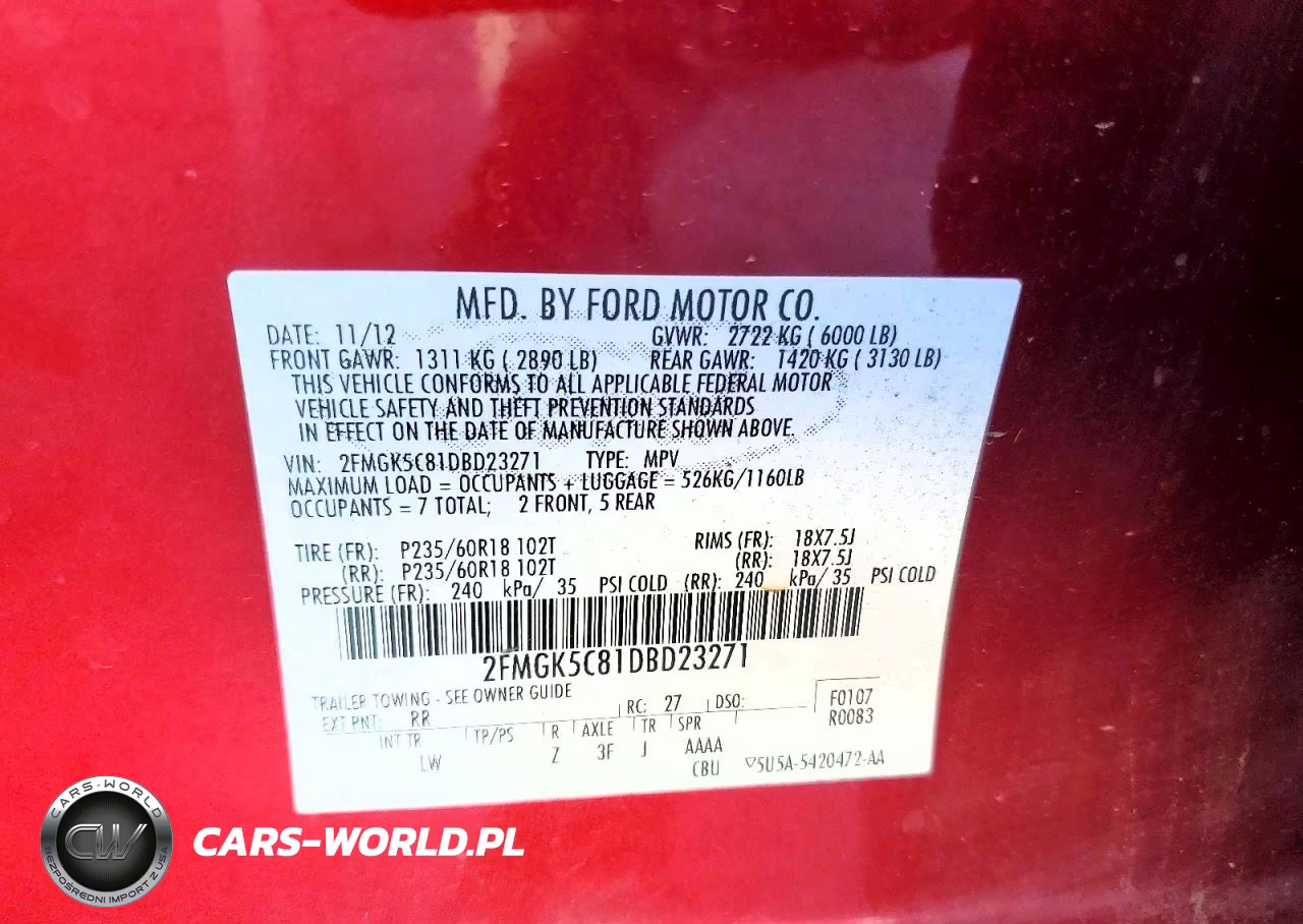 2013 Ford Flex Sel VIN:2FMGK5C81DBD23271 - 12