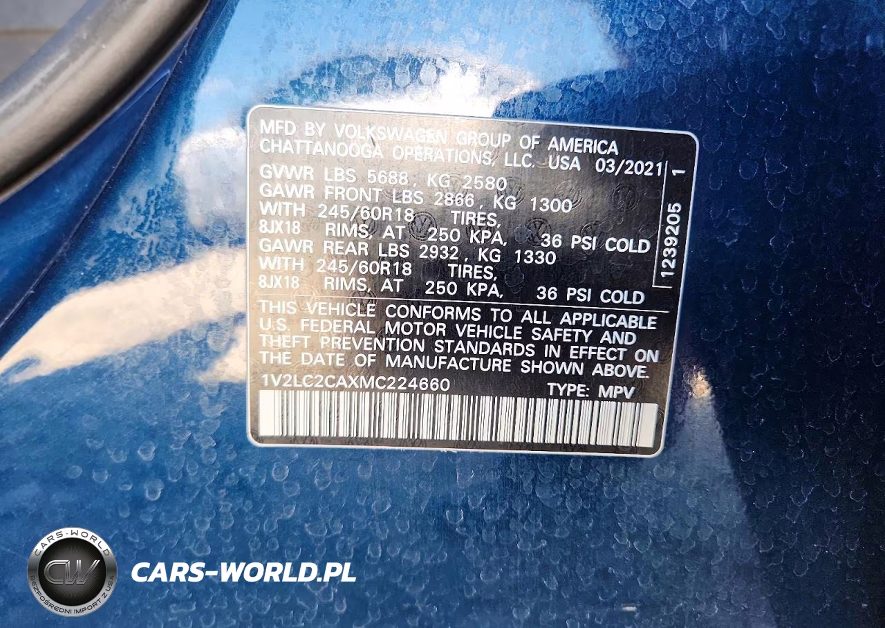 2021 Volkswagen Atlas Cross Sport Se VIN:1V2LC2CAXMC224660 - 14