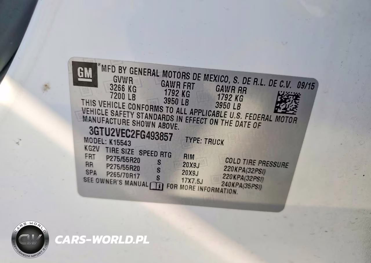 2015 GMC Sierra K1500 Slt VIN:3GTU2VEC2FG493857 - 12