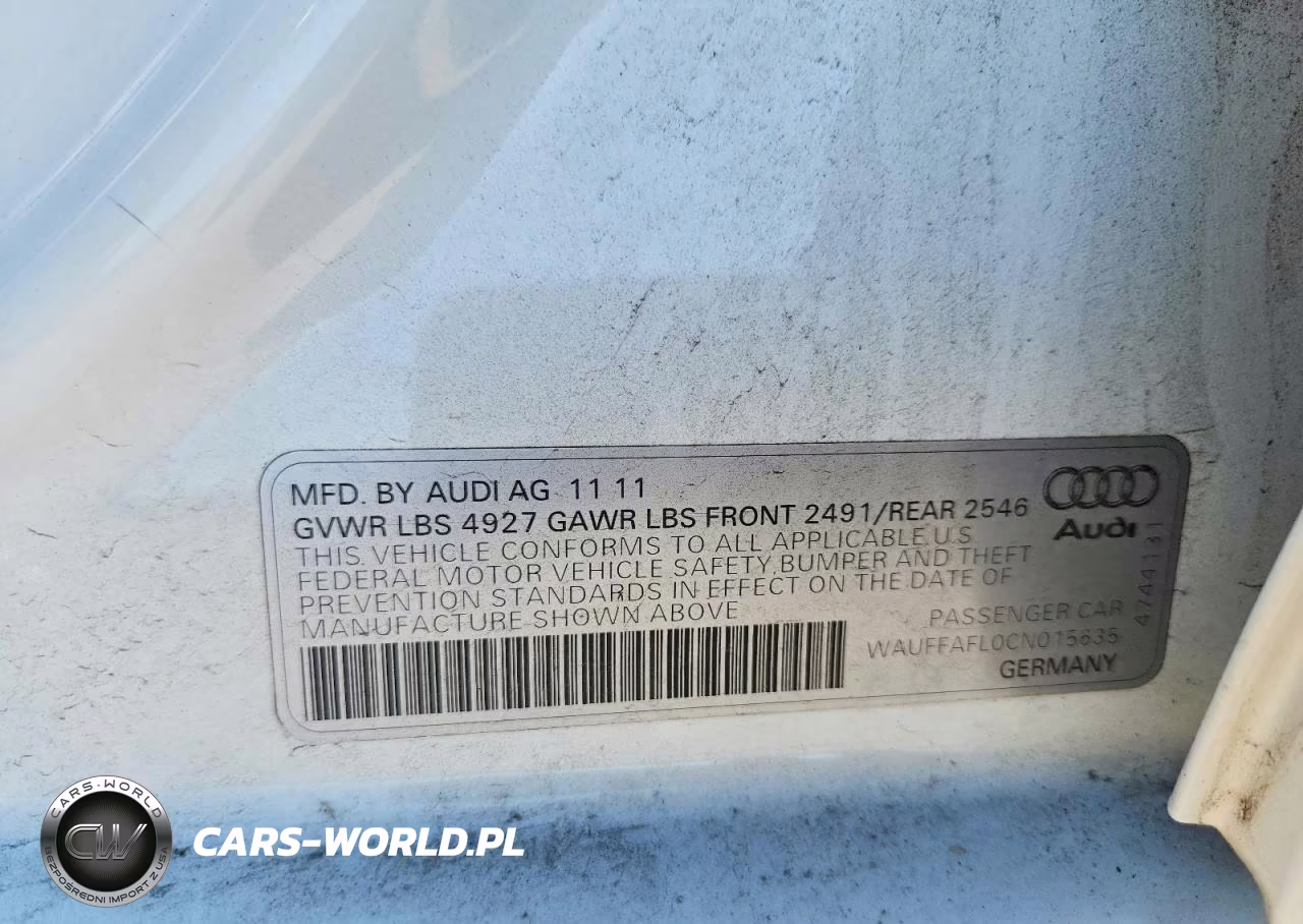 2012 Audi A4 Premium Plus VIN:WAUFFAFL0CN015635 - 12