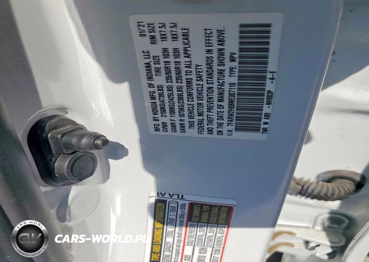 2021 Honda Cr-V Exl VIN:7FARW2H88ME007110 - 13
