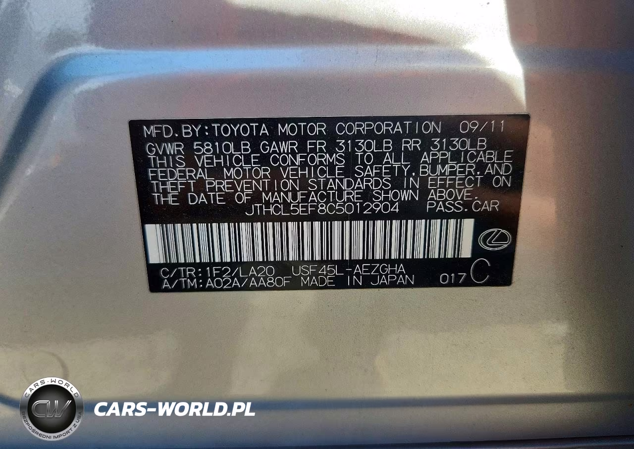2012 Lexus Ls 460 VIN:JTHCL5EF8C5012904 - 12
