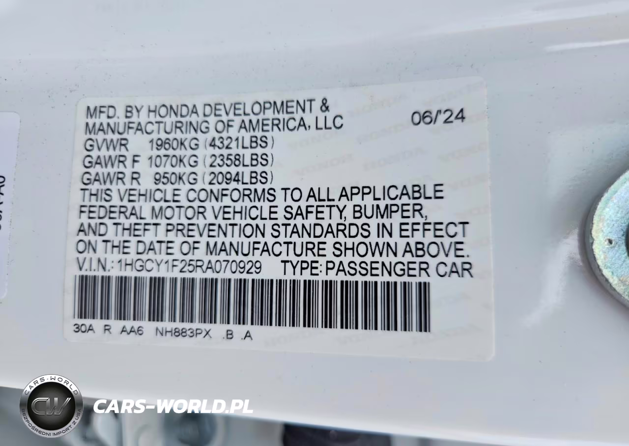 2024 Honda Accord Lx VIN:1HGCY1F25RA070929 - 13