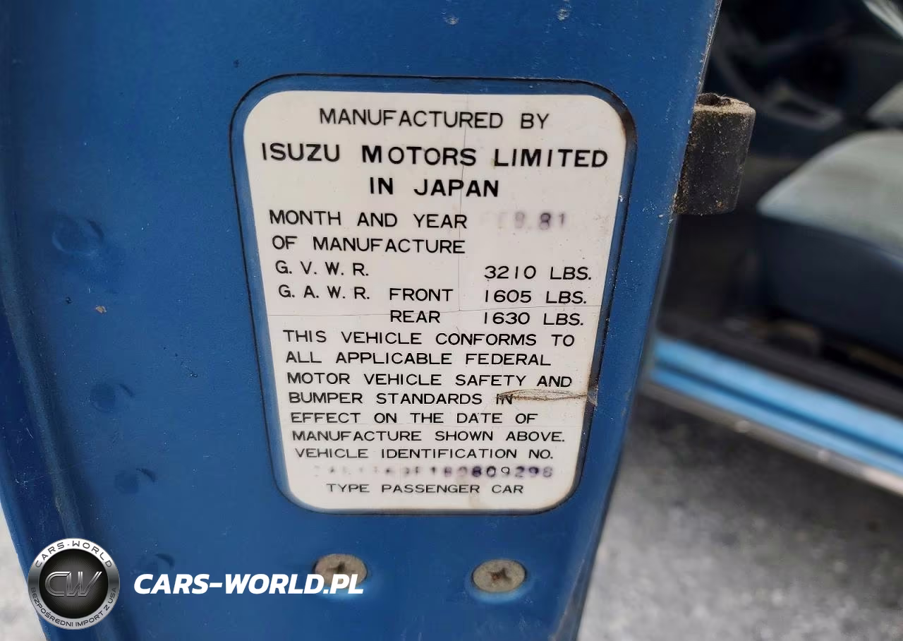 1981 Isuzu I-Mark VIN:JABAT69P1B0809298 - 12