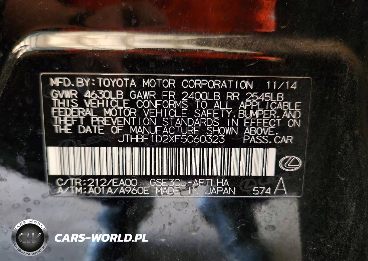 2015 Lexus Is 250 VIN:JTHBF1D2XF5060323 - 13