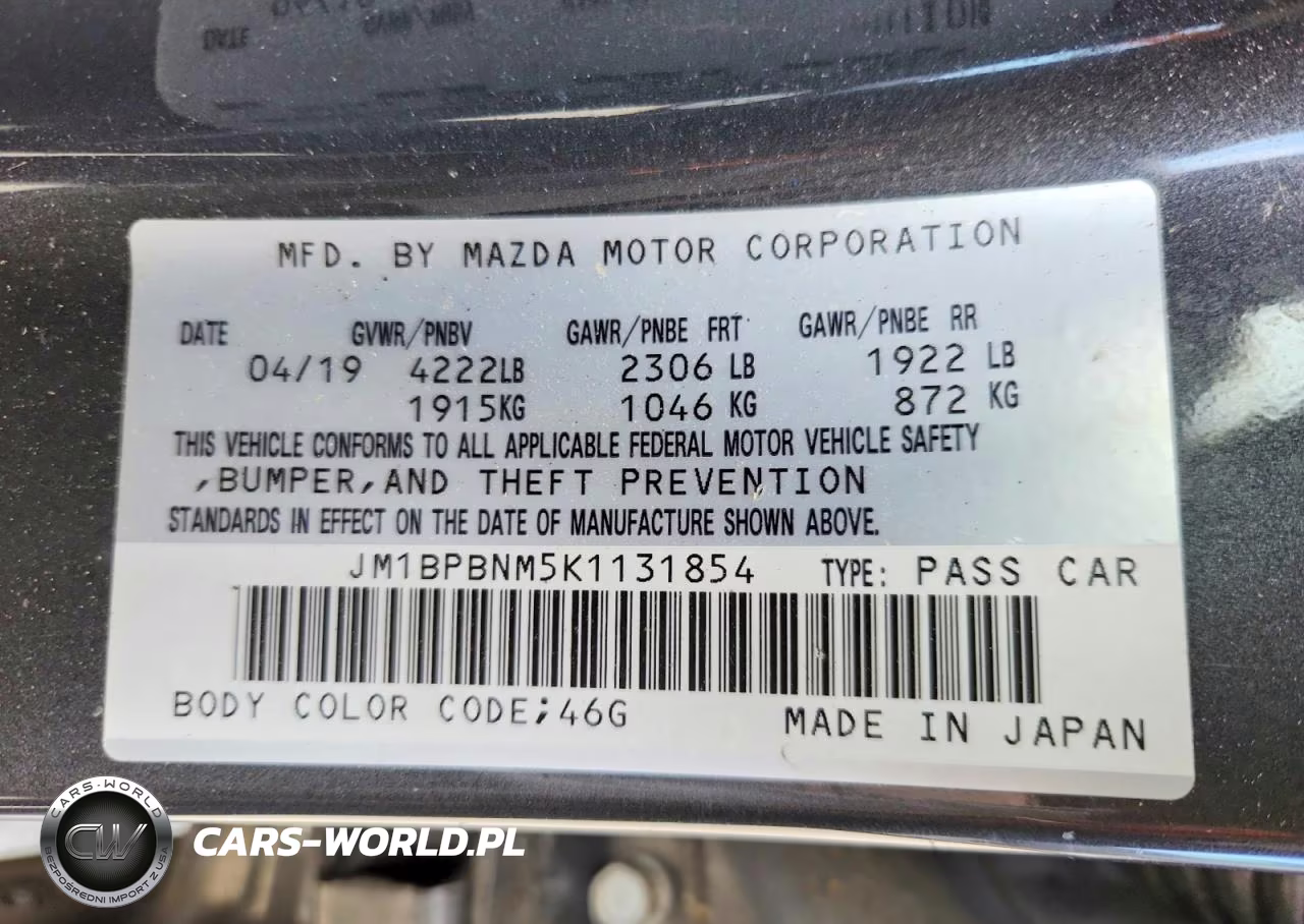 2019 Mazda 3 Premium VIN:JM1BPBNM5K1131854 - 13