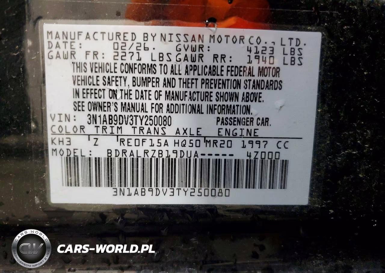 2026 Nissan Sentra Sr VIN:3N1AB9DV3TY250080 - 12