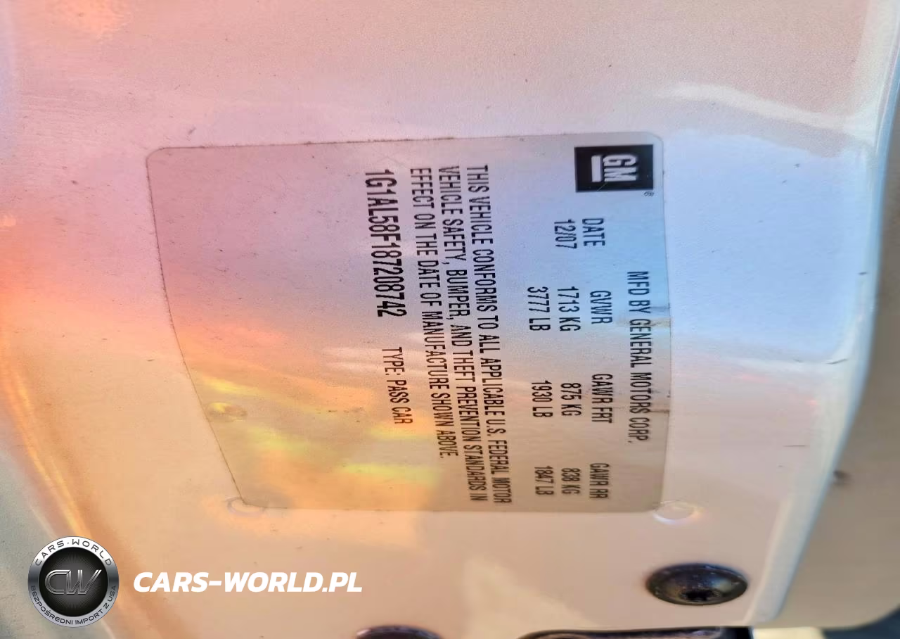2008 Chevrolet Cobalt Lt VIN:1G1AL58F187208742 - 12